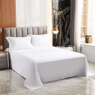 酒店宾馆布草单件纯白床单枕套单品民宿客栈单人双人床上用品配套