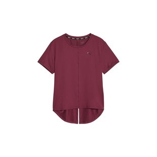 日本直邮PUMA YOGINI轻薄T恤女酒红色深红色运动短袖T恤524639-22