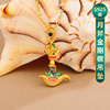 西藏式s925银镀金月斧金刚杵项链吊坠串珠，手链彩绘精致配饰挂件