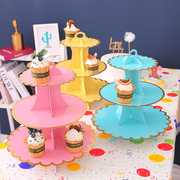 儿童生日派对蛋糕甜品装饰台节日一次性多层创意蛋糕架多层摆台