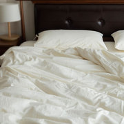新款高端简约素色纯棉四件套，全棉原色床上用品双人床单被套床品