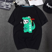 猫咪短袖T恤男日系卡通猫恐龙图案可爱情侣装男士小清新半袖上衣