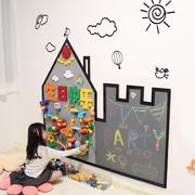 积木墙黑板墙二合一儿童画板家用上墙面装饰玩具幼儿园大颗粒积木