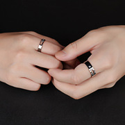 爱的足迹 情侣戒指 创意 刻字韩版钛钢戒指 潮人时尚男女对戒