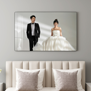 婚纱照相框照片定制打印放大挂墙洗结婚照做成床头，水晶相片加裱框