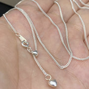 s925纯银项链可调节肖邦链带，厚爱心万能链，收缩链50cm加长女款配链