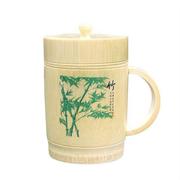 带柄杯带盖竹杯茶杯水杯天然环保旅游景区竹子工艺品