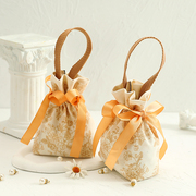 ins风创意喜糖盒手提袋子布袋，糖果袋喜糖包装袋，结婚伴手礼高级感