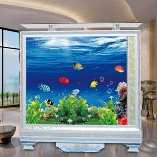 欧式相框屏风隔断吧台落地大型客z厅家用生态鱼缸水族箱1.2米1.5