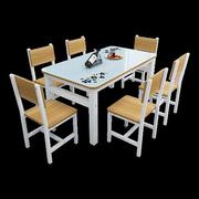 钢化玻璃餐桌椅组合小户型长方形小型简易快餐桌吃饭桌子家用饭桌