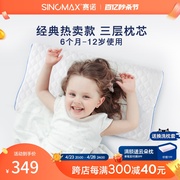 赛诺儿童可调节低枕乳胶枕芯1-3-10岁学生枕头儿童记忆棉枕睡安猪