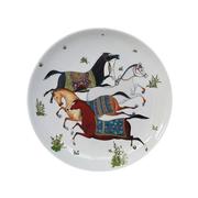 H家赤道丛林骏马系列餐盘 欧式陶瓷装饰盘子样板房展示盘碟子摆件