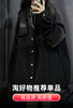 韩版渐变色黑灰牛仔工装外套女ins复古学生时髦夹克美式黑色外衣