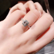 我爱钻石网白18k金钻石(金钻石，)戒指气质，群镶订婚钻戒女1克拉gia裸钻定制