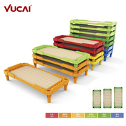 育才幼儿园豪华铝框木条床可叠放实宝宝床实木儿童塑料床 YCZ-006