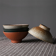 粗陶碗复古日式陶瓷碗复古日式碗陶瓷餐具斗笠，碗围炉冰茶工具器皿