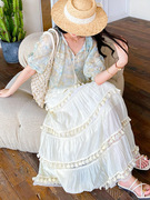 流苏民族风半身裙2023夏季波(夏季波)西米亚设计感遮肉上衣大摆裙套装
