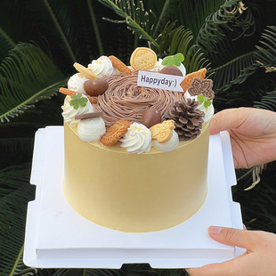 秋天栗子蛋糕装饰品摆件板栗松鼠饼干可可烘焙甜品热奶宝小料商用