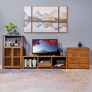 红木家具鸡翅木客厅电视柜地柜b实木简约中式多功能卧室墙柜影视