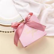 欧式森系喜糖盒可装烟 粉色印花伴手装结婚用品喜糖盒子