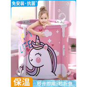 儿童泡澡桶婴儿游泳桶家用免安装宝宝洗澡桶可折叠浴桶加厚保温