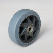 重型橡胶静音脚轮5寸平板车手推车轮子实心橡胶