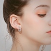 纯银一体式螺旋无痛锆石耳夹女无耳洞耳饰设计高级感小众法式耳扣