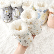 新生婴儿鞋子秋冬款羊羔绒棉鞋，袜子软底加厚加绒保暖高帮0-3宝宝6