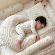 婴儿哺乳枕 孕妇月亮枕韩国ins绗缝刺绣靠枕新生儿宝宝趴趴枕靠垫