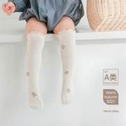 3双装小孩婴儿长筒袜宝宝厚袜子，纯岁1-3棉，0-12个月男女童一岁半穿