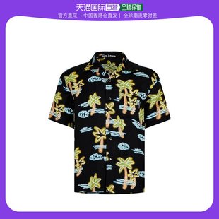 香港直邮潮奢 Palm Angels 男士S/S Sn32 棕榈树印花荧光色衬衫