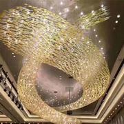 售楼部吊顶灯酒店琉璃玻璃条纹抽象蝌蚪吊饰灯个性