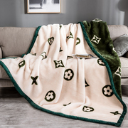 拉舍尔毛毯被子冬季加厚保暖珊瑚绒毯子单人，午睡法兰绒盖毯沙发毯