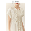 SHIBAI拾白新中式女装原创中国风裙子醋酸提花白色高端气质连衣裙