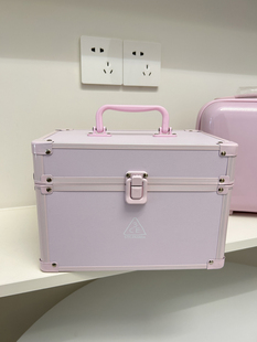 限量3CE少女周边藕粉色化妆箱手提首饰盒粉紫色专业级