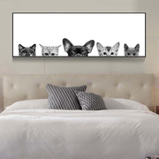 现代简约客厅装饰画沙发背景墙卧室，床头猫狗鸟动物有框挂画壁画