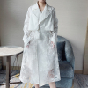 蕾丝风衣女中长款原创设计感2023春季超仙温，柔风白色拼接外套