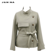商场同款jnina女士，冬装外套女大口袋设计立体裁剪