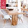 实木桌原木餐桌椅组合复古休闲简约咖啡桌餐厅店长桌做旧大长条桌