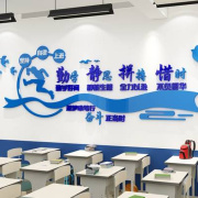 班级布置教室装饰文化墙贴纸初中高三黑板报励志标语文字背景校园