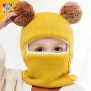 婴儿帽子秋冬季婴幼儿加绒加厚男女宝宝护耳儿童围巾一体可爱超萌