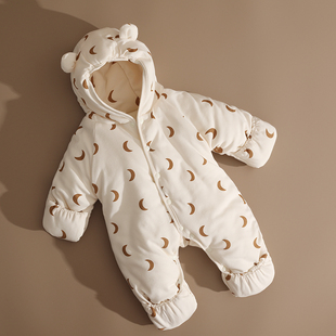 新生婴儿儿衣服冬装连体衣棉袄初生，宝宝外出包脚，加厚棉服抱衣套装