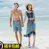 比基尼三件套泰国海边蜜月度假情侣套装泡温泉男女沙滩裤游泳衣服