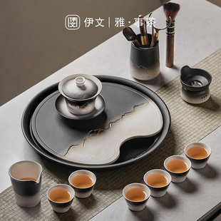 功夫茶具茶盘套装家用陶瓷盖碗，茶杯茶壶办公小套轻奢高档泡茶具