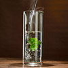 高档耐热水晶玻璃杯家用双层隔热泡绿茶杯，加厚直身筒喝水杯子套装