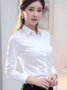 白衬衫修身长袖短袖职业装大码工作服正装白色蓝色白衬衣女式工装