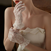 WG076法式白色超仙短款蕾丝荷叶花边婚礼服晚宴写真新娘婚纱手套