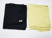 外贸亚麻女士休闲长裤人造纤维+麻混纺直筒裤黄色黑色