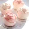6连立体玫瑰花形慕斯法式甜点 创意干冰甜品蛋糕烘焙硅胶模具