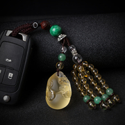 创意黄水晶貔貅葫芦汽车钥匙扣挂件女士韩国可爱简约个性高档饰品